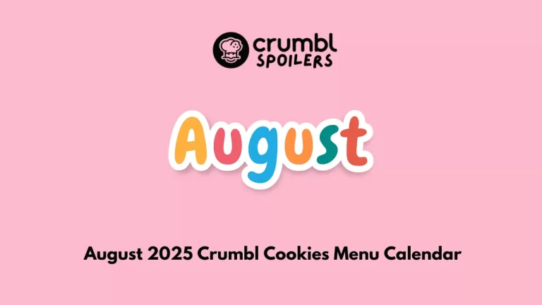 August 2025 Crumbl Cookies Menu Calendar