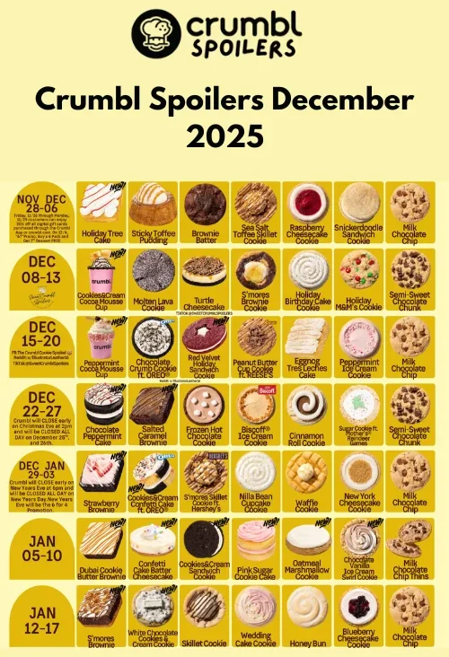 Crumbl Cookies December 2025